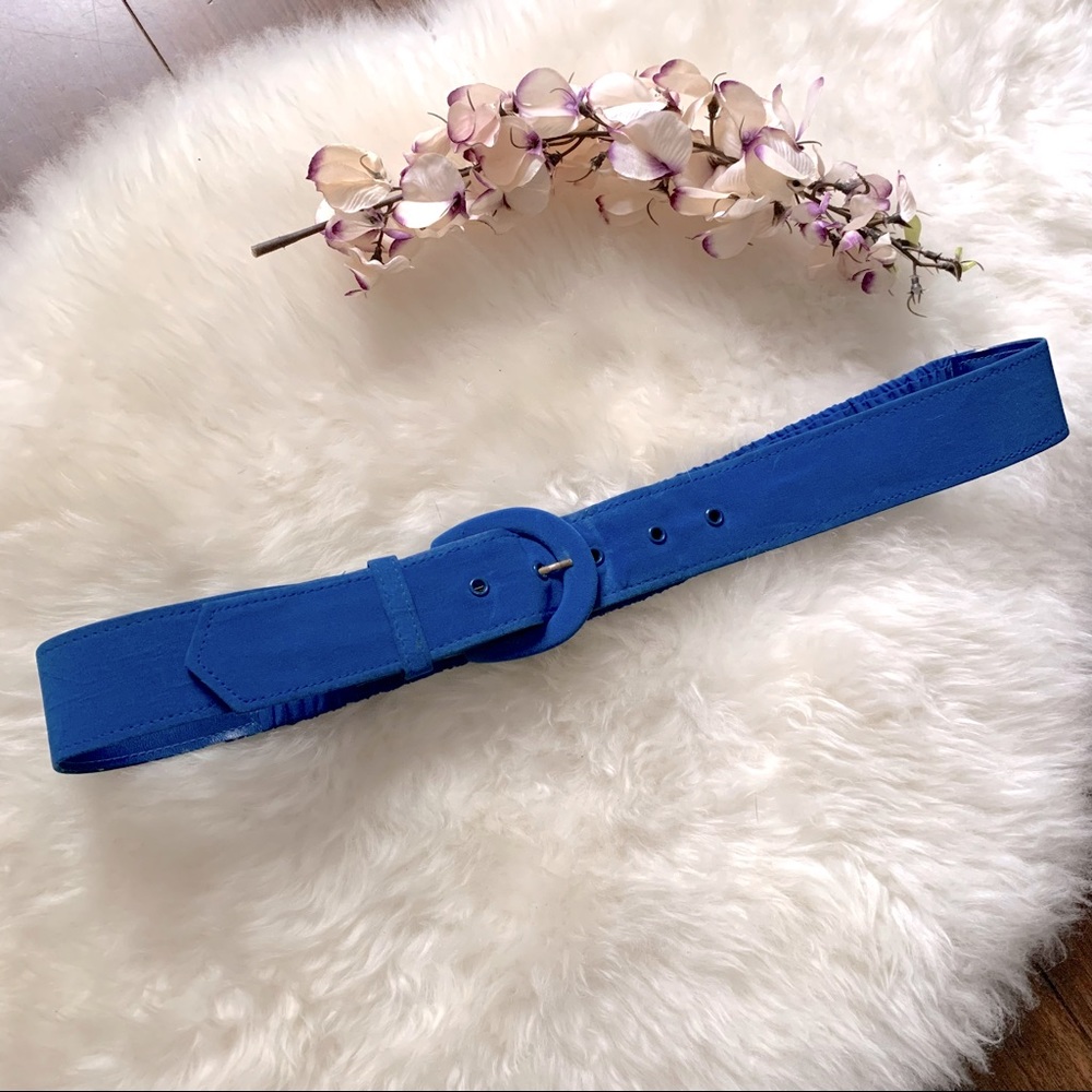 Vintage Royal Blue Belt, elastic belt (XS-M)